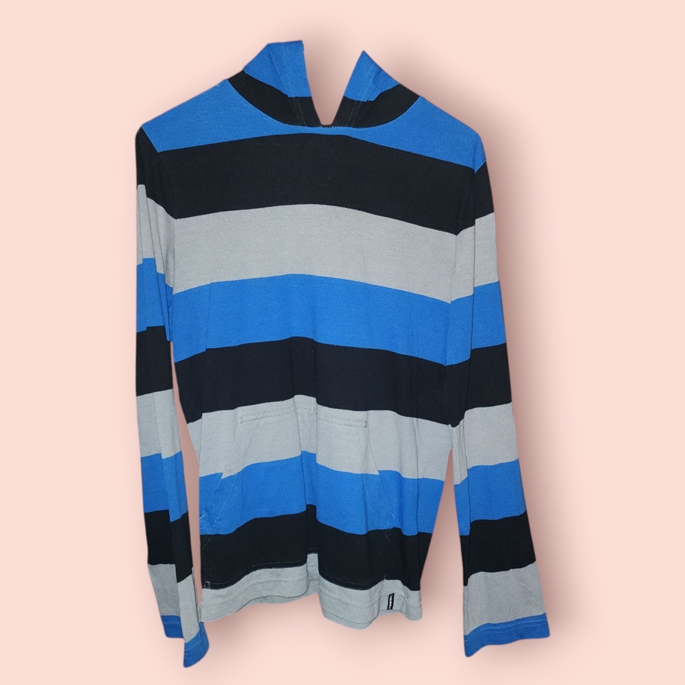 ^ Tony Hawk Blue and Black Striped Hoodie